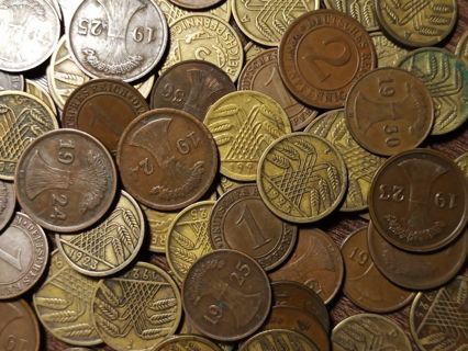 1920's & 1930's German Reichpfennigs 64 Coins!