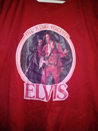 Rare Vintage Elvis Presley Iron-on Graphic Single Stitch T Shirt 70s Red XL