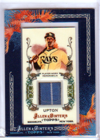 B.J. Upton, 2011 Topps A&G RELIC Framed Mini Card #AGR-BJU, Tampa Bay Rays, (L2