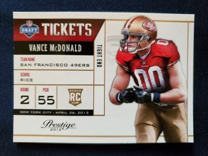 2013 Panini Prestige NFL Draft Tickets Vance McDonald