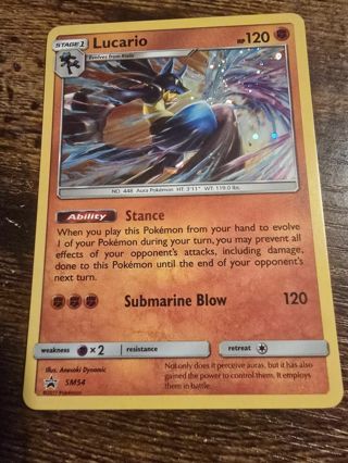 Pokemon Lucario black star promo SM54