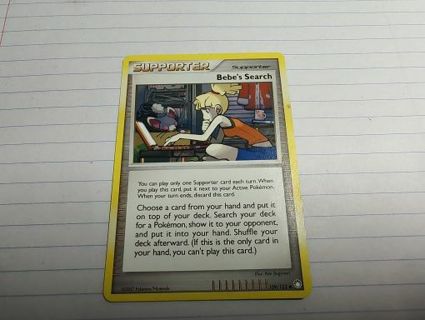 Pokemon Diamond and Pearl Mysterious Treasures Card Bebe's Search #2