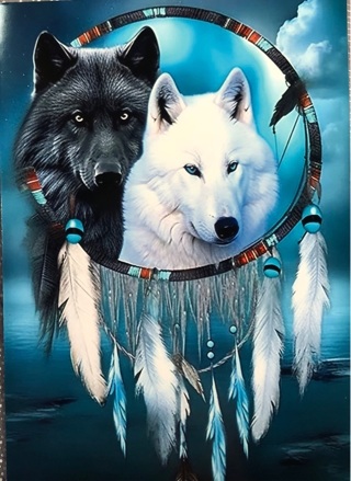 Wolves and Dream Catcher - 3 x 5” MAGNET - GIN ONLY