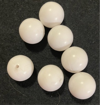 7 Large White Plastic Beads