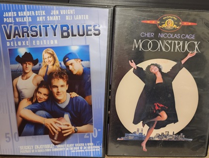 2 DVD's - "Varsity Blues" & "Moonstruck" - rated R & PG