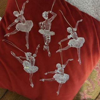 5 icy acrylic ballerina ornaments