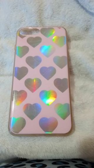 Pink heart iPhone 8 plus case