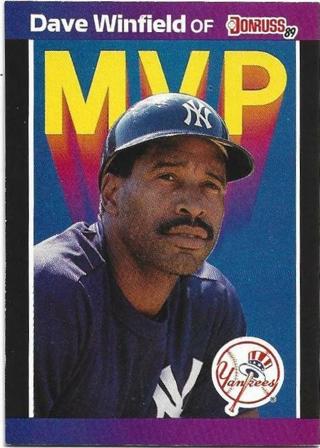 1989 DONRUSS DAVE WINFIELD MVP INSERT CARD