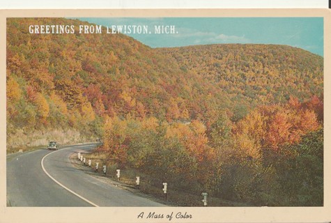 Vintage Unused Postcard: g: Greetings from Lewiston, MI