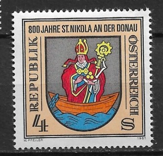 1981 Austria Sc1200 800th Anniv. of St Nikola on the Danube MNH