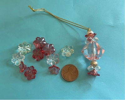 10 flower beads for jewelry making or other crafts