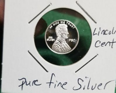 .999 one gram pure fine Silver Art round collectible ☆Lincoln Cent/Penny☆