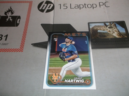 2024 Topps Series 1 Grant  Hartwig   Rookie  card    # 130  New York Mets 