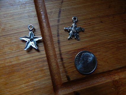 Silver Starfish Charms (4)