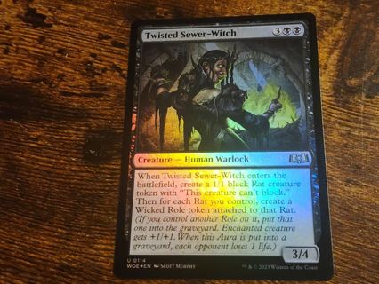 Magic the gathering mtg Twisted Sewer Witch Wilds of Eldraine foil