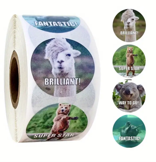 100 Assorted Animal Reward Stickers