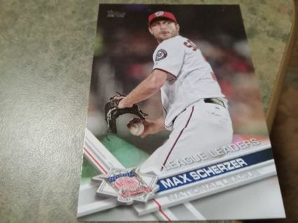 2017 TOPPS MAX SCHERZER WASHINGTON NATIONALS BASEBALL CARD# 145