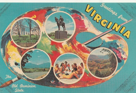 Vintage Unused Postcard: b: Greetings from Virginia