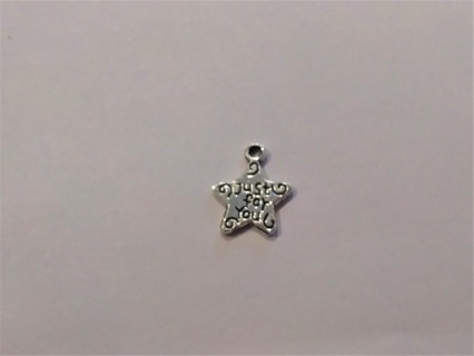 Silvertone Star "Just For You"  Charm 1/2"