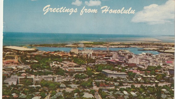 Vintage Used Postcard: A: 1960 Greetings from Honolulu