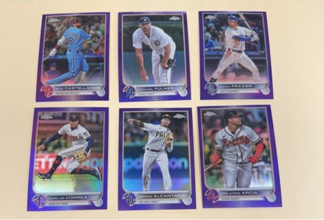 2022 Topps Chrome Update purple refractor lot