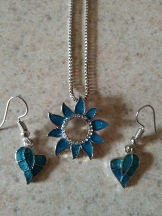 Turquoise Necklace and Earrings! New!