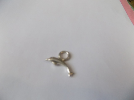 Silverplated solid jumping dolphin charm # 2