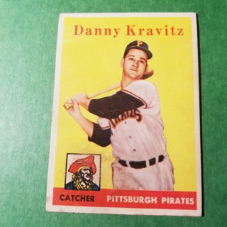 1958 - TOPPS BASEBALL CARD NO. 444 - DANNY KRAVITZ - PIRATES