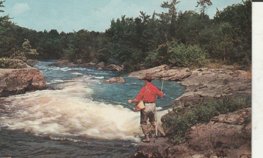 Vintage Used Postcard: C: 1961 Fishing on the Rocks