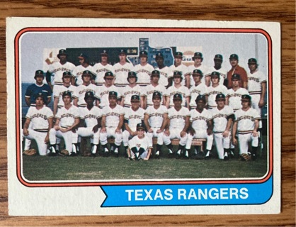 1974 Topps Texas Rangers Team card . 