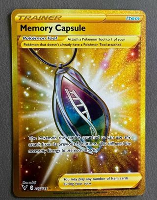 NM Gold Secret Rare Memory Capsule Pokemon card