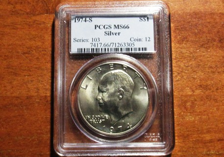 ★★ 1974-S EISENHOWER SILVER DOLLAR ★★  **PCGS MS-66**