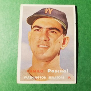 1957 - TOPPS BASEBALL CARD NO. 211 - CAMILO PASQUAL - SENATORS