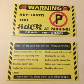 2-U Suck at Parking Cards-Pass it On See photos Read description before bidding 