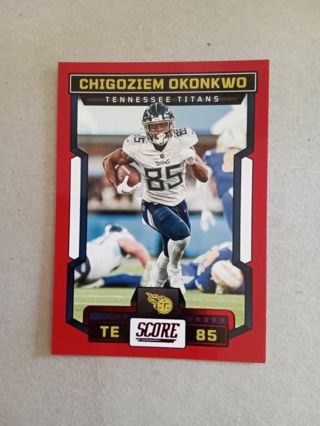 Tennessee Titans Chigoziem Okonkwo Red Parallel Football Card