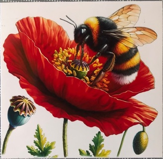 Bumble bee - 3 x 3” MAGNET - GIN ONLY