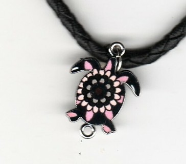 18-INCH BLACK ROPE TURTLE NECKLACE (PLEASE READ DESCRIPTION) 