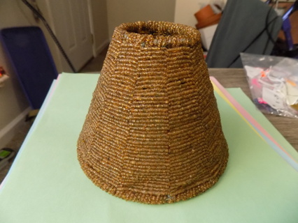 5 inch tall gold seed bead lamp shade