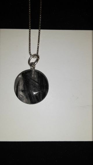 sterling silver tourmalated quartz necklace