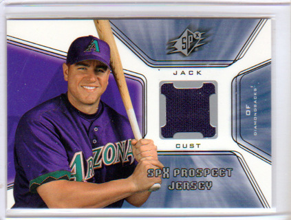 Jack Cust, 2001 Upper Deck SPx Prospect Jersey RELIC Card #130,Arizona Diamondbacks, (L6)
