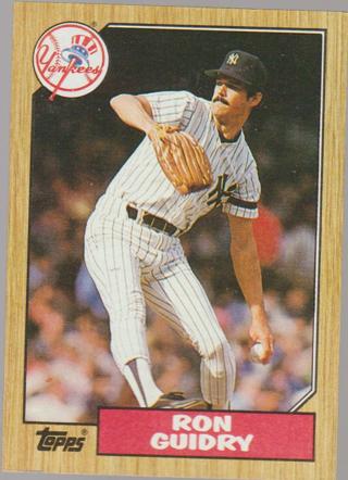 1987 Topps Ron Guidry #375 New York Yankees Baseball Card