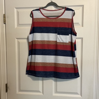 Women's Multicolor Striped Knit Sleeveless Tank Top - Size XXL