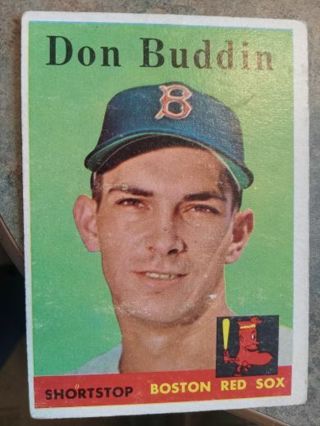 1958 T.C.G DON BUDDIN BOSTON RED SOX BASEBALL CARD# 297