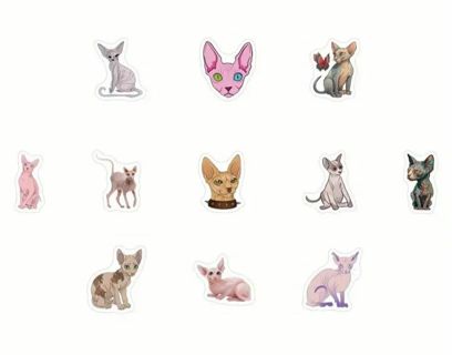 ↗️⭕(10) 1" CAT STICKERS!! (SET 5 of 6)⭕