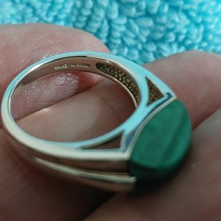 Sterling silver Malachite ring size 6