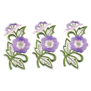 (3-PACK) FLOWERS IRON ON FABRIC PATCHES NATURE BADGES BEAUTIFUL GREENERY FLORAL FREE SHIPPING