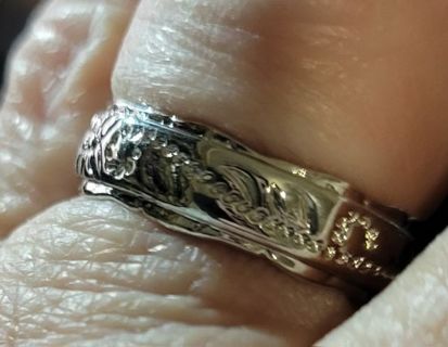 14K White Gold Plated Size 9 Band
