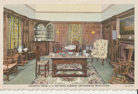 Vintage Unused Postcard: s: Colonial Room, US National Museum, Washington DC