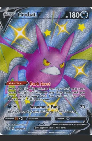 NM Ultra Rare Shiny Crobat V Pokemon card Art Pokemon card TCG SWSH