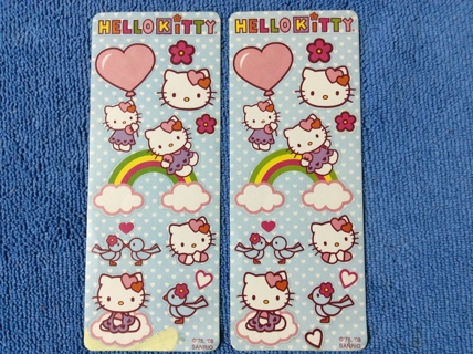 2 Hello Kitty Rainbow Heart Sticker Sheets